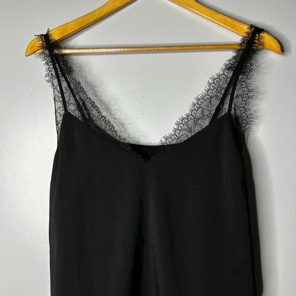 NWT Express Y2K Lace Trim Babydoll Tank Camisole Women’s Black Witchy 90s Dainty - Picture 3 of 8